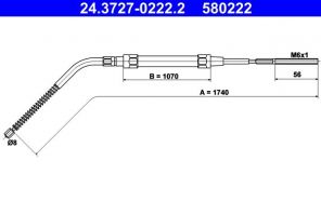ATE 24.3727-0222.2 - Brzdové lano -