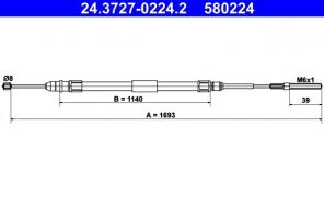 ATE 24.3727-0224.2 - Brzdové lano -