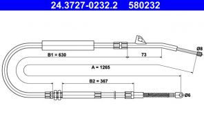 ATE 24.3727-0232.2 - Brzdové lano -