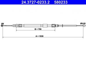 ATE 24.3727-0233.2 - Brzdové lano -