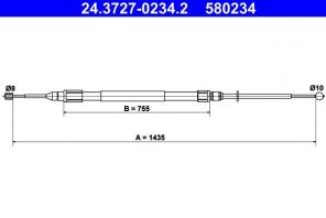 ATE 24.3727-0234.2 - Brzdové lano -