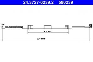 ATE 24.3727-0239.2 - Brzdové lano -