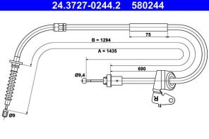 ATE 24.3727-0244.2 - Brzdové lano -