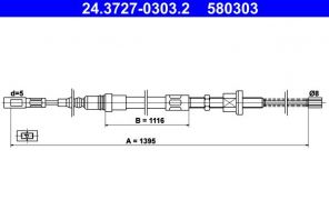 ATE 24.3727-0303.2 - Brzdové lano -