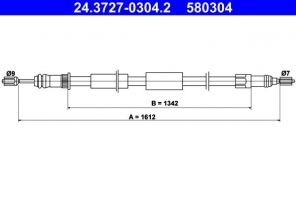 ATE 24.3727-0304.2 - Brzdové lano -