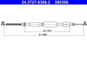 ATE 24.3727-0306.2 - Brzdové lano -