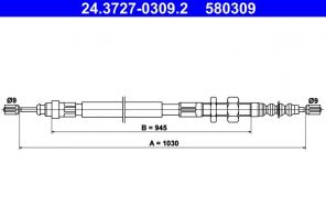ATE 24.3727-0309.2 - Brzdové lano -