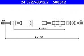 ATE 24.3727-0312.2 - Brzdové lano -