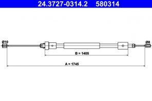 ATE 24.3727-0314.2 - Brzdové lano -