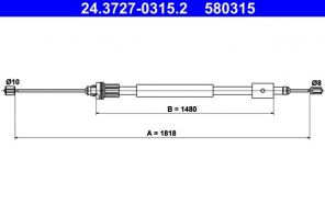 ATE 24.3727-0315.2 - Brzdové lano -