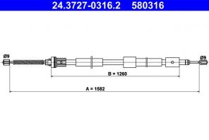 ATE 24.3727-0316.2 - Brzdové lano -