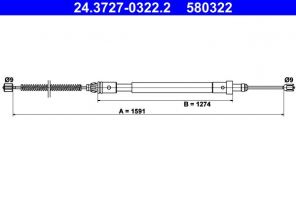 ATE 24.3727-0322.2 - Brzdové lano -