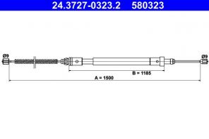 ATE 24.3727-0323.2 - Brzdové lano -