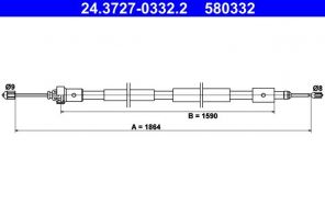 ATE 24.3727-0332.2 - Brzdové lano -