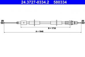 ATE 24.3727-0334.2 - Brzdové lano -
