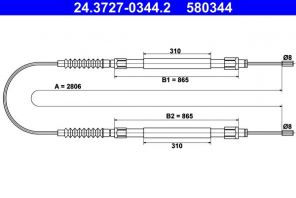 ATE 24.3727-0344.2 - Brzdové lano -