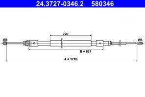 ATE 24.3727-0346.2 - Brzdové lano -