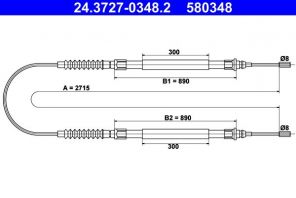 ATE 24.3727-0348.2 - Brzdové lano -