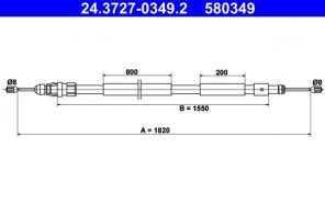 ATE 24.3727-0349.2 - Brzdové lano -