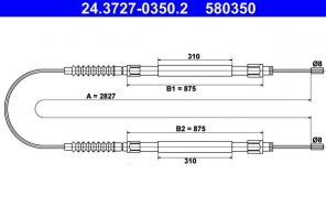 ATE 24.3727-0350.2 - Brzdové lano -