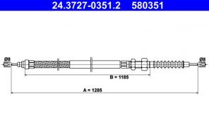 ATE 24.3727-0351.2 - Brzdové lano -
