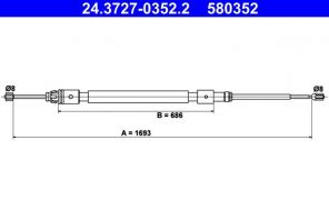 ATE 24.3727-0352.2 - Brzdové lano -