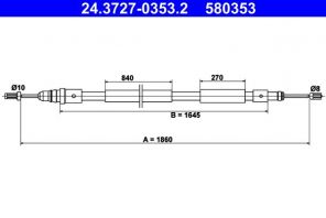 ATE 24.3727-0353.2 - Brzdové lano -