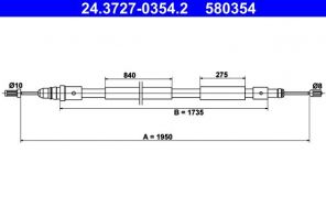 ATE 24.3727-0354.2 - Brzdové lano -