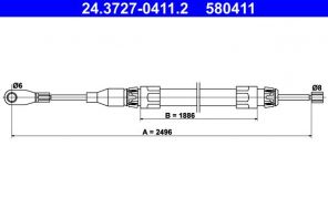 ATE 24.3727-0411.2 - Brzdové lano -