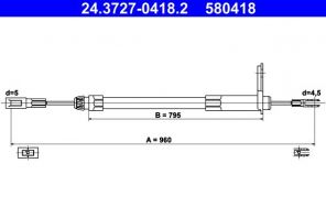 ATE 24.3727-0418.2 - Brzdové lano -