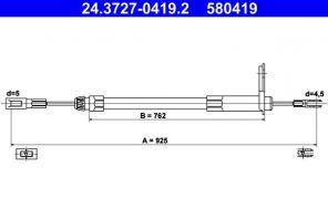 ATE 24.3727-0419.2 - Brzdové lano -