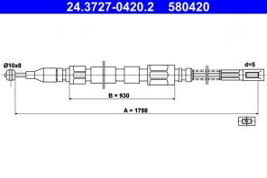 ATE 24.3727-0420.2 - Brzdové lano -