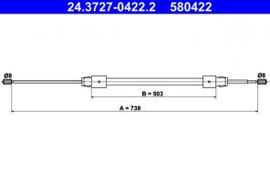 ATE 24.3727-0422.2 - Brzdové lano -
