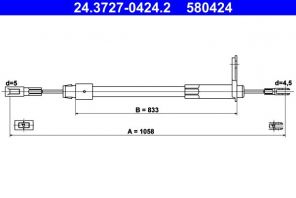 ATE 24.3727-0424.2 - Brzdové lano -