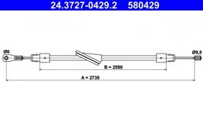 ATE 24.3727-0429.2 - Brzdové lano -