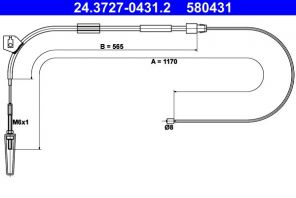 ATE 24.3727-0431.2 - Brzdové lano -