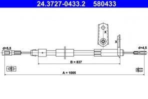ATE 24.3727-0433.2 - Brzdové lano -