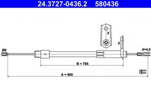 ATE 24.3727-0436.2 - Brzdové lano -