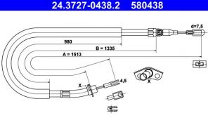 ATE 24.3727-0438.2 - Brzdové lano -