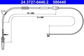 ATE 24.3727-0440.2 - Brzdové lano -
