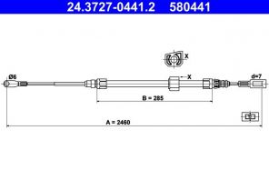 ATE 24.3727-0441.2 - Brzdové lano -