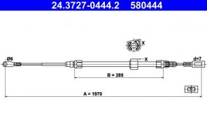 ATE 24.3727-0444.2 - Brzdové lano -