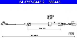 ATE 24.3727-0445.2 - Brzdové lano -