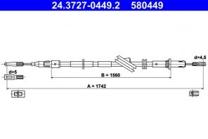 ATE 24.3727-0449.2 - Brzdové lano -