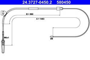 ATE 24.3727-0450.2 - Brzdové lano -
