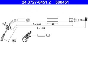 ATE 24.3727-0451.2 - Brzdové lano -
