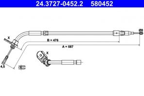 ATE 24.3727-0452.2 - Brzdové lano -