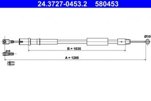 ATE 24.3727-0453.2 - Brzdové lano -