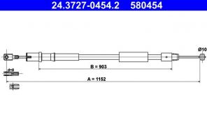 ATE 24.3727-0454.2 - Brzdové lano -