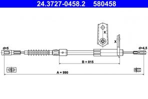 ATE 24.3727-0458.2 - Brzdové lano -